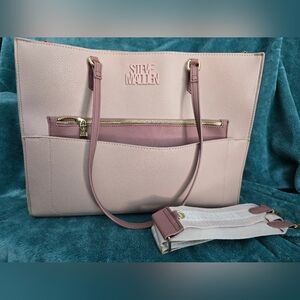 Steve Madden tote purse 2 Tone Pink leather Purse. Perfect For School Or Work